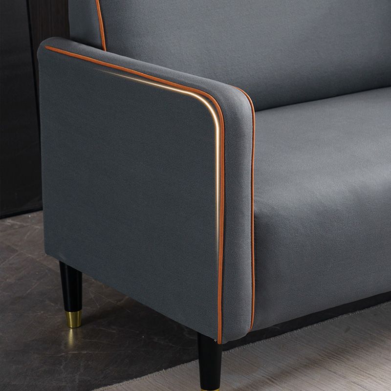 コンテンポラリースタイルスクエアアームソファリビングルームファブリックシート