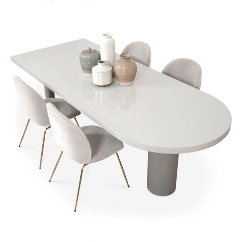 Free Form Modern Dining Table White Tone Fixed Table with 3 Legs for Dining Room Clearhalo ' dining_table' 'Dining Tables & Seating' 'Dining Tables' 'furn' 'furn_dining_table' 'Furniture' 'furniture_dining_table' 'Kitchen & Dining Furniture' 'kitchen&dining_furn' 'kitchen' 'kitchen_dining_table' 1200x1200_8663991f-66fd-4793-9fa3-3df79a7877ee