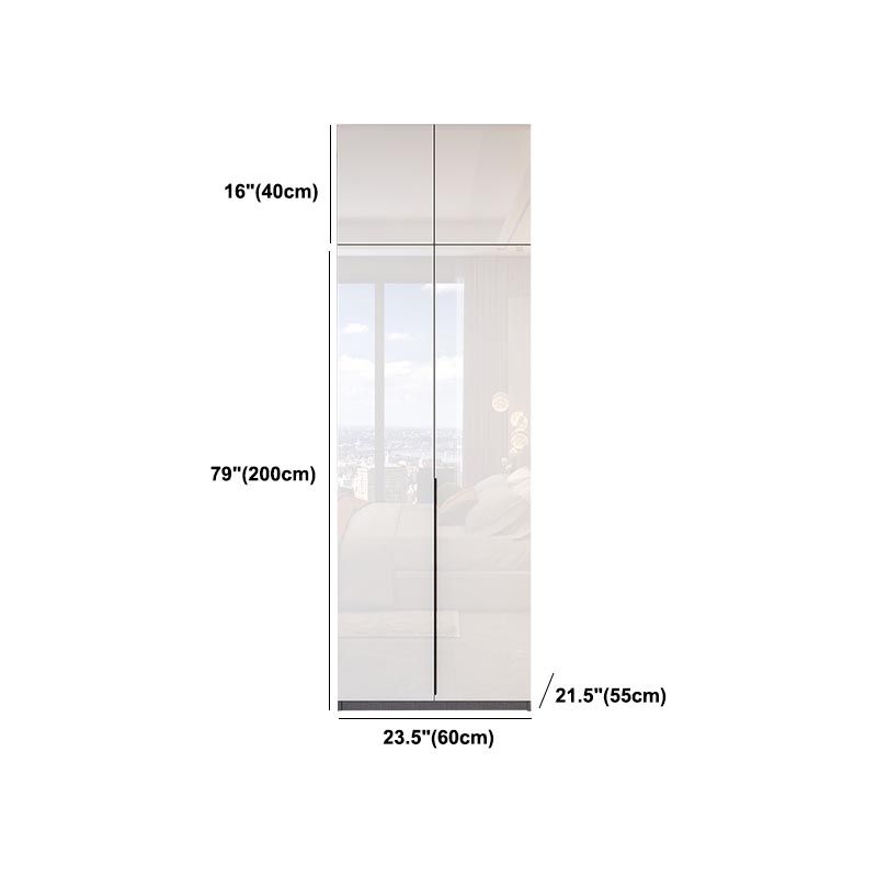 Contemporary Wooden Wardrobe White Colour Wardrobe Closet with Garment Rod