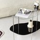 Modern Glass 2-shelf Side Table 4 Legs Sofa Side Accent Table