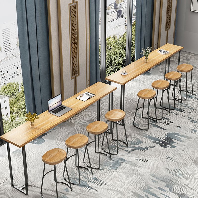 Modern Solid Wood Bistro Accent Dining Table Rectangle Bar Table in Natural Clearhalo 'Bar Furniture' 'Bar Tables' 'bar_tables' 'furn' 'furn_bar_tables' 'Furniture' 'furniture_bar_tables' 'Kitchen & Dining Furniture' 1200x1200_8665c256-96fc-4332-aa22-dce7b731f04a