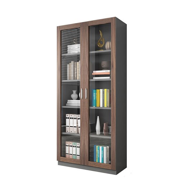 Hedendaagse ingenieur Wood Bookshelf Gesloten Back Case met deur voor thuiskantoor