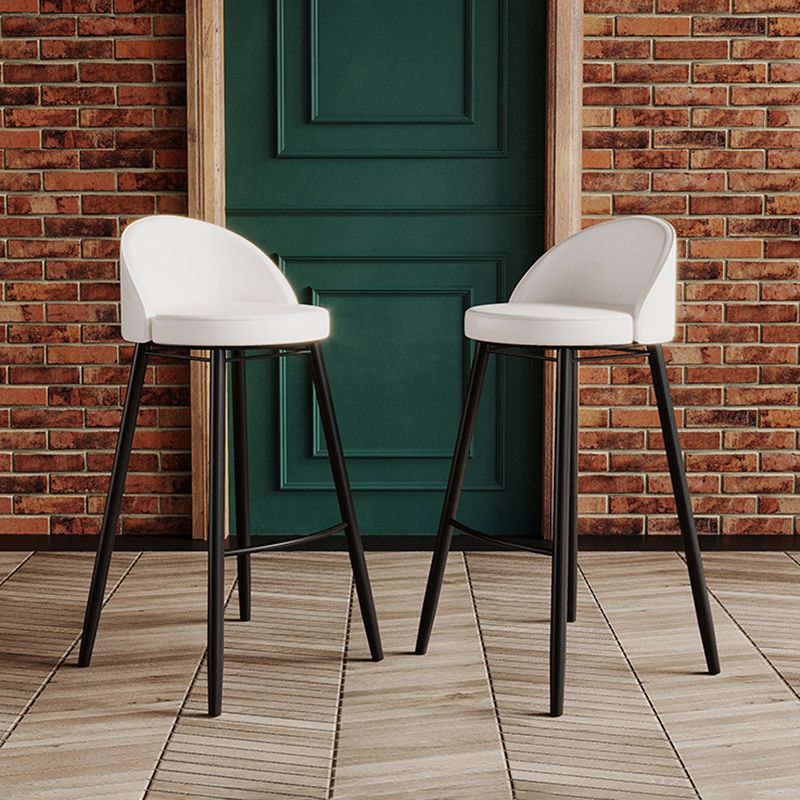Modern Milk Tea Shop Low Back Stool Matte Finish Leather Barstool Clearhalo 'Bar Furniture' 'Bar Stools' 'bar_stools' 'furn' 'furn_bar_stools' 'Furniture' 'furniture_bar_stools' 'Kitchen & Dining Furniture' 1200x1200_86674eff-2df6-4e69-80ce-3a414ea618f5