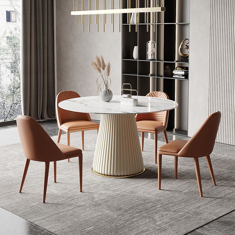 Metal Contemporary Round Dining Table Marble Top Table for Dining Room Clearhalo ' dining_table' 'Dining Tables & Seating' 'Dining Tables' 'furn' 'furn_dining_table' 'Furniture' 'furniture_dining_table' 'Kitchen & Dining Furniture' 'kitchen&dining_furn' 'kitchen' 'kitchen_dining_table' 1200x1200_8667cf20-c835-43d5-8816-859b48dd52ef