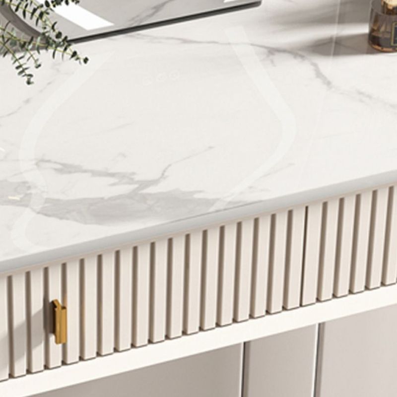 Table de vanité de 29,92 "avec tiroirs en pierre de maquillage en pierre