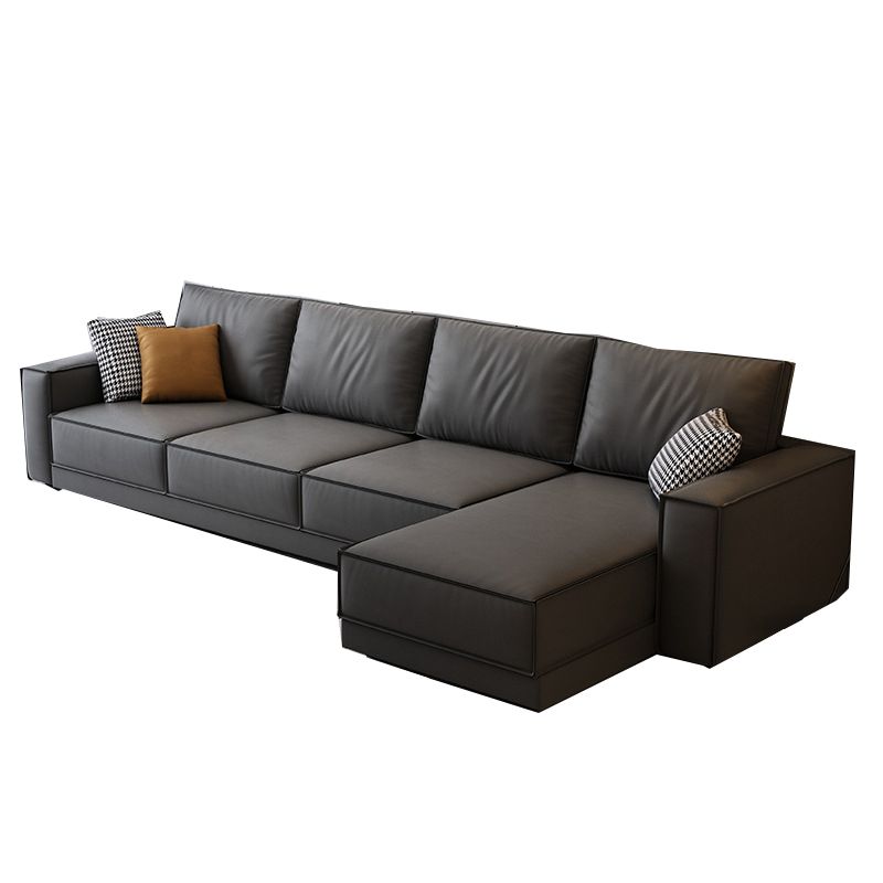 Square Arm Dark Gray Cushion Back Removable Cushions Storage Sofa Clearhalo 'furn' 'furn_sectionals' 'Furniture' 'furniture_sectionals' 'Living Room Furniture' 'Sectionals' 1200x1200_866870d5-a18c-4baf-918e-dde0a226e4b0