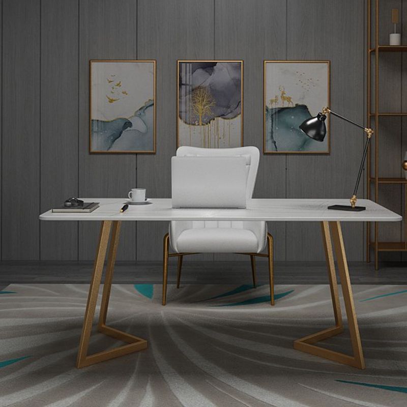 Moderne stijl werktafel gesinterde steenwit Writing Bureau
