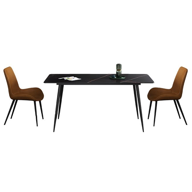 Sintered Stone Industrial Dining Table 4 Legs Base Rectangle Table for Home Clearhalo ' dining_table' 'Dining Tables & Seating' 'Dining Tables' 'furn' 'furn_dining_table' 'Furniture' 'furniture_dining_table' 'Kitchen & Dining Furniture' 'kitchen&dining_furn' 'kitchen' 'kitchen_dining_table' 1200x1200_86690c6f-1d7c-4a35-840d-3bcb124686d6