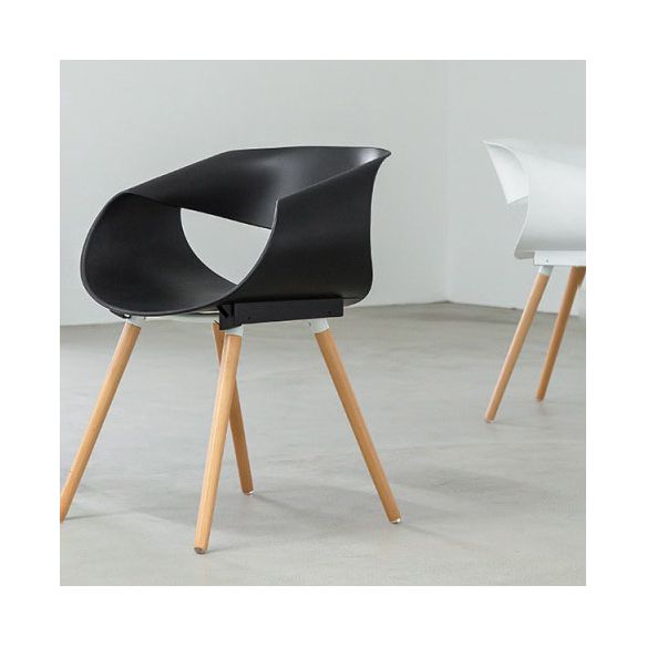 Modern Beech Open Back Arm Chair Matte Finish Plastic Dining Chair Clearhalo ' kitchen&dining_furn' 'Dining Chairs' 'Dining Tables & Seating' 'dining_chair' 'furn' 'furn_dining_chair' 'Furniture' 'furniture_dining_chair' 'Kitchen & Dining Furniture' 'kitchen' 1200x1200_8669a679-7aa4-4c19-a609-0cec3e8d4e29