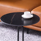 Round Marble Top End Table Metal Pedestal Sofa Side End Table for Living Room