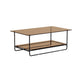Table basse en verre rectangulaire moderne 17,7" Table de cocktail à base de traîneau en métal de H