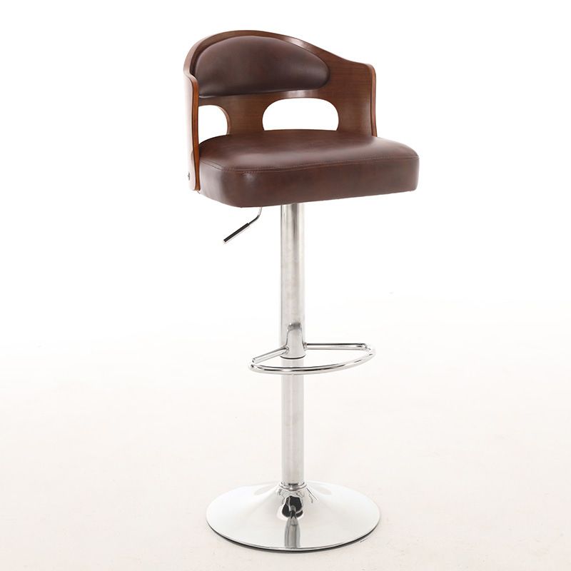 Contemporary Metal Barstool Faux Leather Counter Stool With Chrome Base Clearhalo 'Bar Furniture' 'Bar Stools' 'bar_stools' 'furn' 'furn_bar_stools' 'Furniture' 'Kitchen & Dining Furniture' 1200x1200_866d4ded-5703-453e-a609-822f5759334b