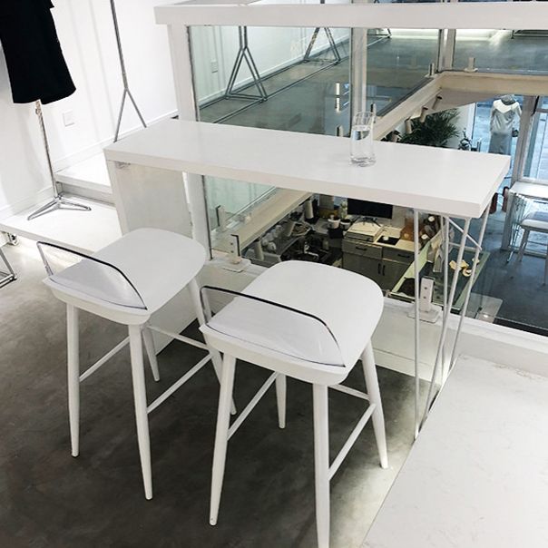 Modern White Counter Height Table Metal and Wood Indoor Rectangle Pub Bar Table Clearhalo 'Bar Furniture' 'Bar Tables' 'bar_tables' 'furn' 'furn_bar_tables' 'Furniture' 'furniture_bar_tables' 'Kitchen & Dining Furniture' 'kitchen&dining_furn' 'kitchen' 1200x1200_866d7cab-b6f6-4f2a-be82-ea96e673060b