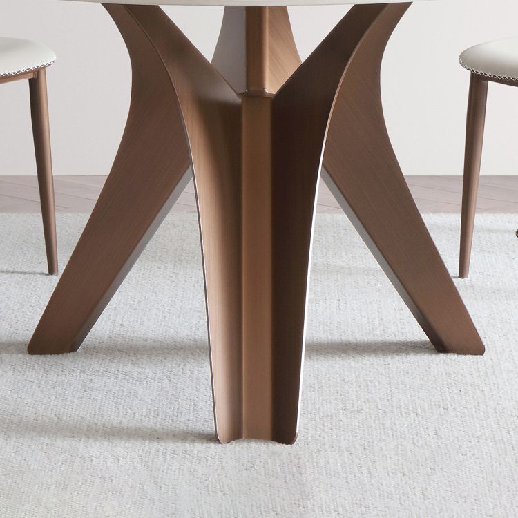 Nordic Sintered Stone Table Set of 5/7 with Rotatable Round Table Dining Set with Leather Chairs Clearhalo 'Dining Room Sets' 'Dining Tables & Seating' 'dining_room_set' 'furn' 'furn_dining_room_set' 'Furniture' 'furniture_dining_room_set' 'Kitchen & Dining Furniture' 'kitchen&dining_furn' 'kitchen' 1200x1200_866deb07-278a-4110-8b15-a26c6eb67d7f