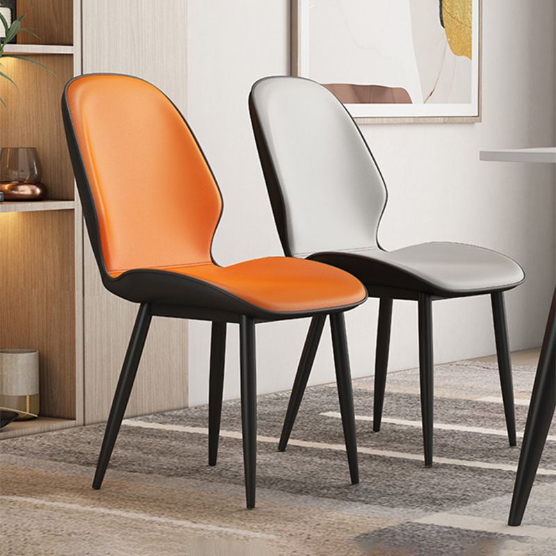 Contemporary Metal Dining Room Chairs PU Leather Dining Armless Chairs for Indoor Use Clearhalo ' kitchen&dining_furn' 'Dining Chairs' 'Dining Tables & Seating' 'dining_chair' 'furn' 'furn_dining_chair' 'Furniture' 'furniture_dining_chair' 'Kitchen & Dining Furniture' 'kitchen' 1200x1200_866fd055-559c-4991-a243-d36f785d78f4