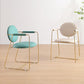Nordic Glam Style Chair Dining Arm Chair for Kitchen with Metal Legs