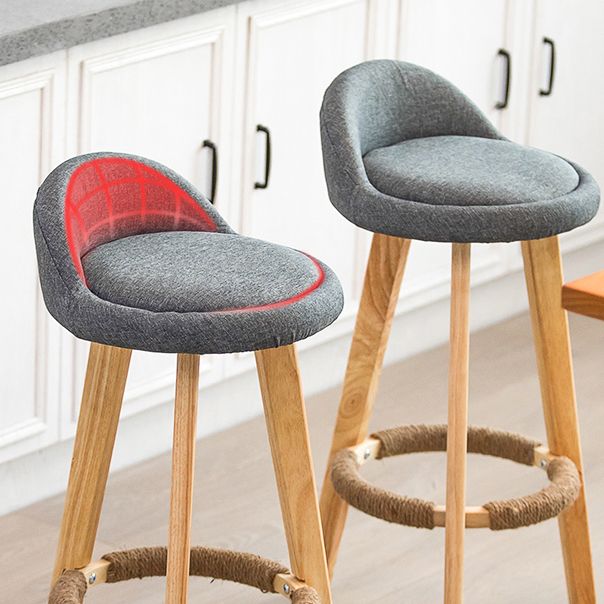 Modern Armless Backrest Counter Stool Wood Milk Tea Shop Bar Stool with Cushion and Pedal Clearhalo 'Bar Furniture' 'Bar Stools' 'bar_stools' 'furn' 'furn_bar_stools' 'furniture_bar_stools' 'Kitchen & Dining Furniture' 'kitchen&dining_furn' 'kitchen' 'kitchen_furn' Furniture' 1200x1200_86718655-7aff-4e66-8333-bdf223967537