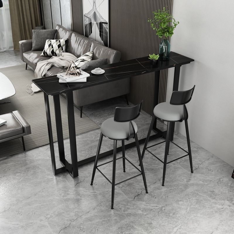 Industrial Rectangle Bar Table Set 1/3 Pcs Metal Frame Bar Table and Stools Clearhalo 'Bar Furniture' 'furn' 'furn_home_bar_bar_sets' 'Furniture' 'Home Bars & Bar Sets' 'home_bar_bar_sets' 'Kitchen & Dining Furniture' 1200x1200_8672d898-f28c-447c-8c00-746e2f6f977e