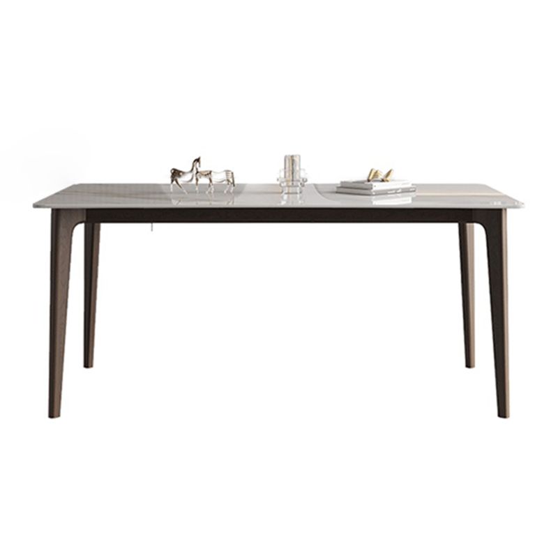 4 Legs Wood Dining Table Mid-century Modern Style Rectangle White Stone Top Dining Table Clearhalo 'Dining Tables & Seating' 'Dining Tables' 'dining_table' 'furn' 'furn_dining_table' 'Furniture' 'Kitchen & Dining Furniture' 1200x1200_86743e73-ebb9-4489-a78d-1ba89ab8da10