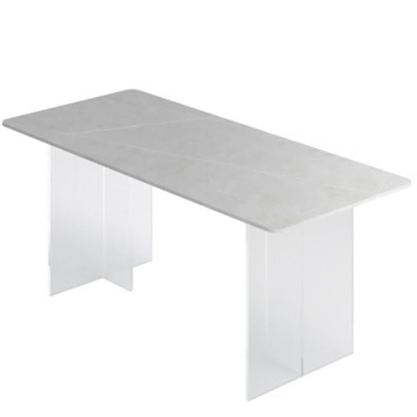 Tavolo da pranzo moderno medievale in pietra Tavolo con base in acrilico per sala da pranzo