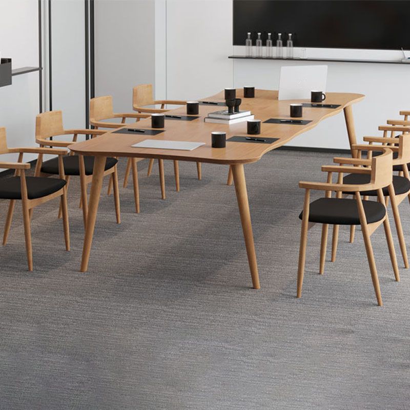 Bureau de bureau en bois de style contemporain Bureau de tâche de forme irrégulière avec 4 jambes