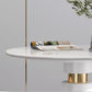 Metalen traditionele luxe ronde tafel voor eetkamer Stenen tafel met voetstuk
