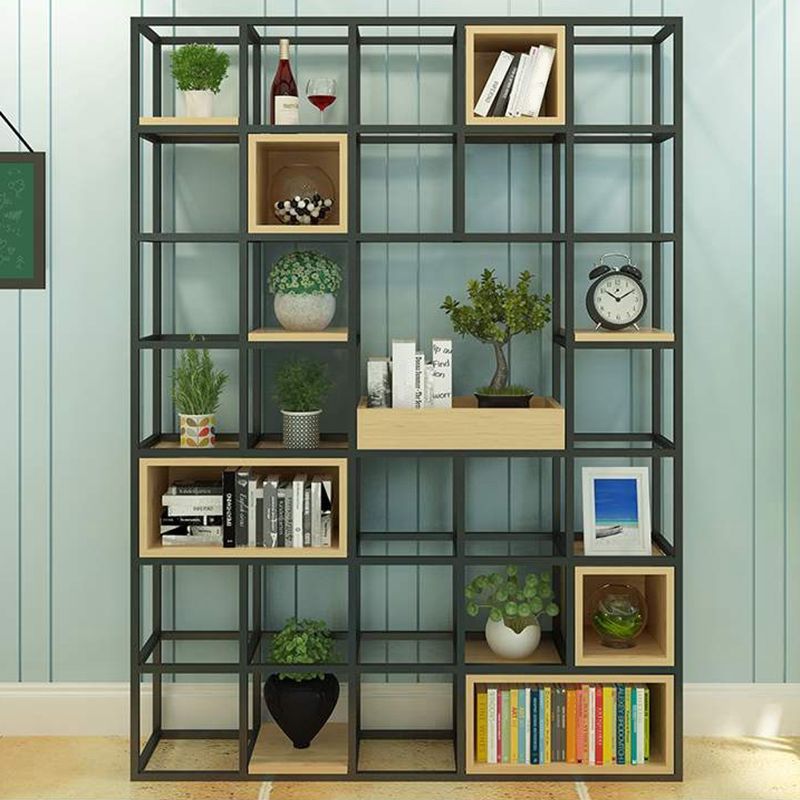 Modern Solid Wood Bookshelf Metal Etagere Bookshelf Open Back 9.8" W Clearhalo 'Bookcases' 'furn' 'furn_bookcases' 'Furniture' 'Office Furniture' 1200x1200_8679efc3-fb9b-4141-81f3-4c76b7c76cc7