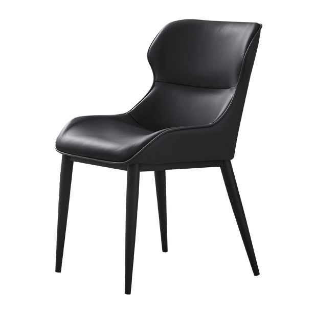 Silla lateral de ala de la sala de conferencias modernas silla de comedor de cuero