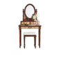 Victorian Makeup Vanity Desk Bedroom Dressing Table Stool Set with Drawer