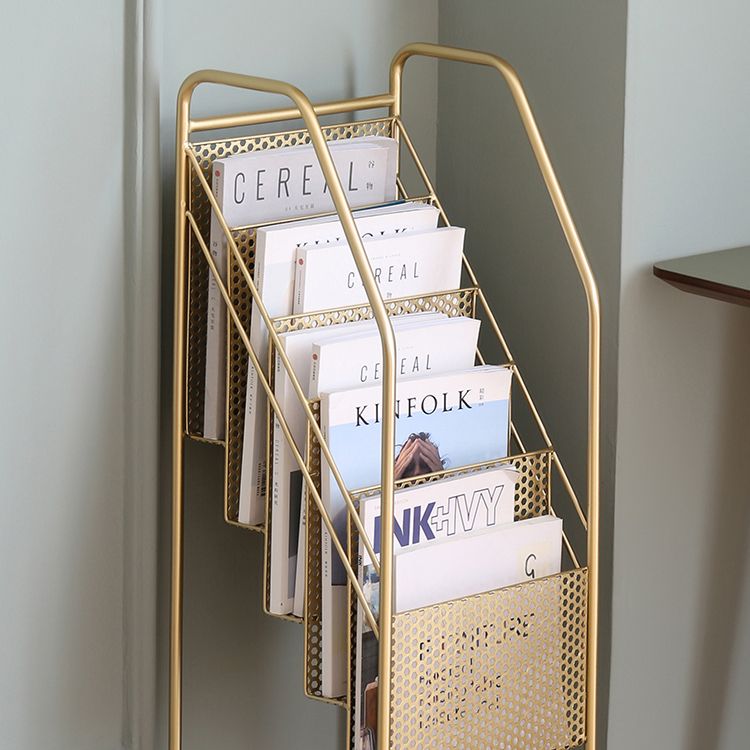 Modern metalen boekenplank geometrische gesloten achterste verticale boekenkast in branden