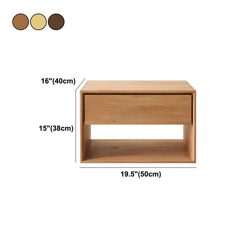 パールウッドベッドサイドキャビネット1引き出しコンテンポラリーオープンストレージベッドナイトスタンド