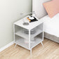 Modern Metal Night Table Iron 22 Inch Tall 1-Shelf Legs Included Bed Cabinet with Door