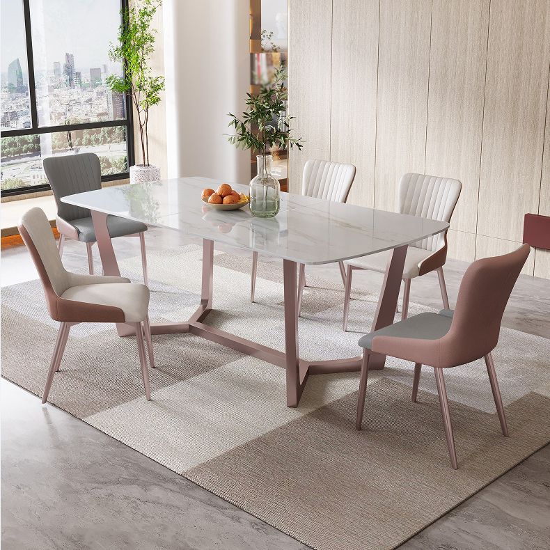 Nordic Sintered Stone Dining Set Rectangle 1/2/5/6/7 Pieces Dining Table with Chairs Clearhalo 'Dining Room Sets' 'Dining Tables & Seating' 'dining_room_set' 'furn' 'furn_dining_room_set' 'Furniture' 'furniture_dining_room_set' 'Kitchen & Dining Furniture' 1200x1200_8680e428-29b6-4670-b697-89ad291ce031