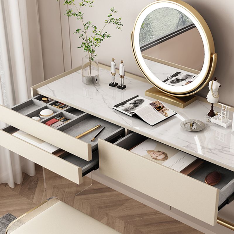 Vanity di trucco largo 15,74 "con 3 cassetti di stoccaggio Brive White Dresser