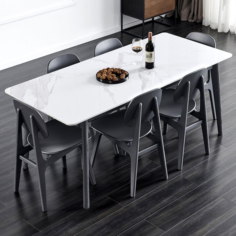 Solid Wood Mid-Century Modern Table Rectangle Sintered Stone Top Table for Dining Room Clearhalo ' dining_table' 'Dining Tables & Seating' 'Dining Tables' 'furn' 'furn_dining_table' 'Furniture' 'furniture_dining_table' 'Kitchen & Dining Furniture' 'kitchen&dining_furn' 'kitchen' 'kitchen_dining_table' 1200x1200_86849901-c733-4f8c-9099-193b96d749be