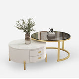 Modern Wooden 4 Legs 2 Coffee Table with Storage Round Table Clearhalo 'Coffee & Accent Tables' 'Coffee Tables' 'coffee_tables' 'Furniture' 'furniture_coffee_tables' 'Living Room Furniture' 1200x1200_8684a1e7-3e64-41b1-a960-6472fd04947c