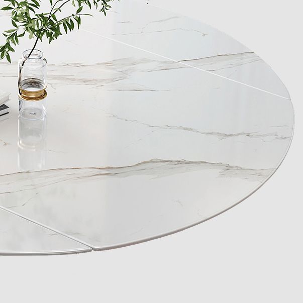 Traditional Luxury Round Drop-Leaf Dining Table Stone Furniture for Dining Room Clearhalo ' dining_table' 'Dining Tables & Seating' 'Dining Tables' 'furn' 'furn_dining_table' 'Furniture' 'furniture_dining_table' 'Kitchen & Dining Furniture' 'kitchen&dining_furn' 'kitchen' 'kitchen_dining_table' 1200x1200_86858e1a-6867-4acc-8202-4ddfc6861616