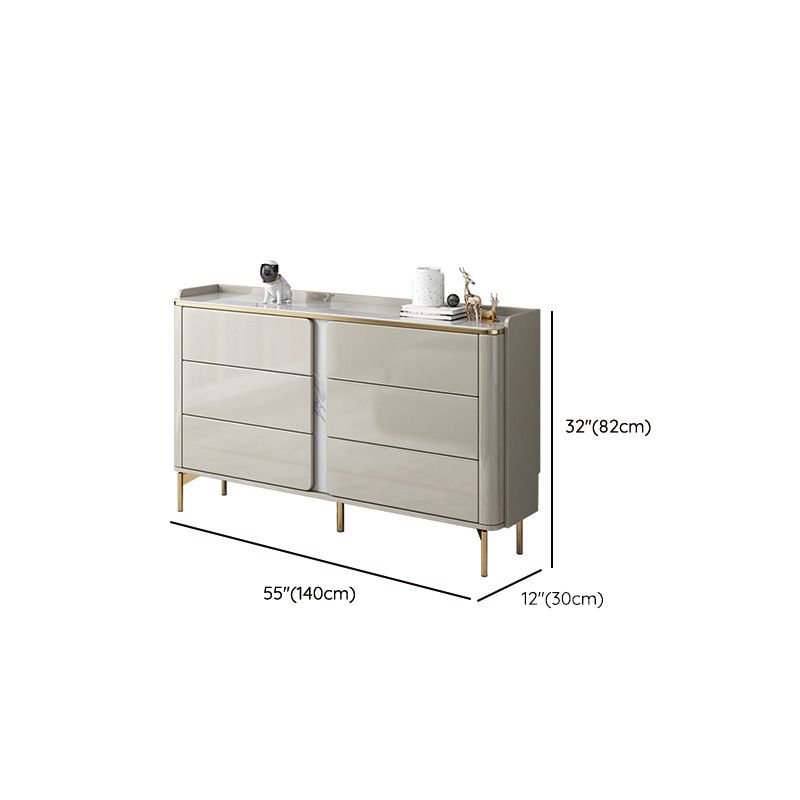 Klassieke glamoureuze ladekast met stenen opbergkast met 6 laden, 11,7 inch breed