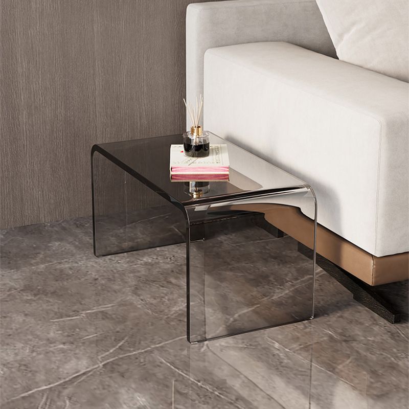 Modern Rectangle Acrylic Side End Snack Table with Sled Base Clearhalo 'Coffee & Accent Tables' 'End & Side Tables' 'end_side_tables' 'furn' 'furn_end_side_tables' 'Furniture' 'Living Room Furniture' 1200x1200_86870d5a-01b9-49ab-bdfe-b8b0c8a17838