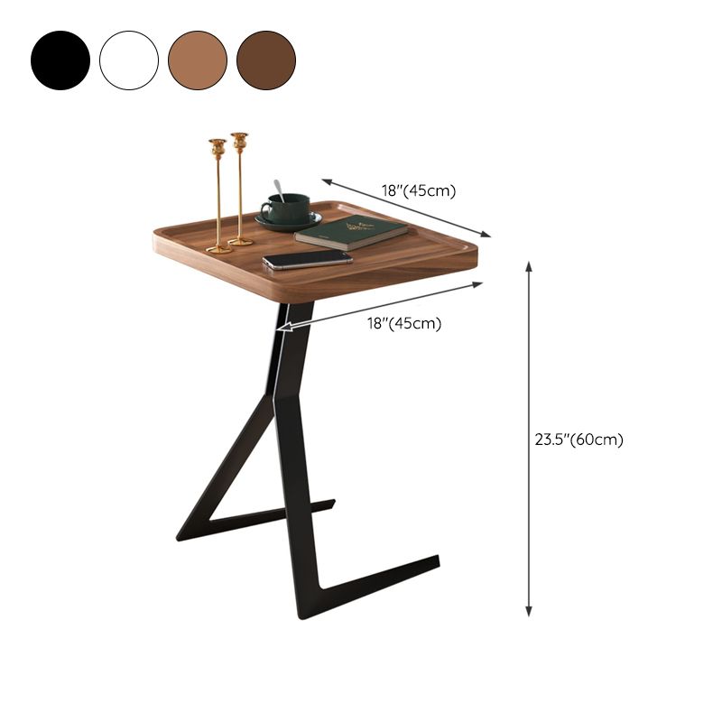 Metal and Wood Side Table Contemporary End Table for Living Room Clearhalo 'Coffee & Accent Tables' 'End & Side Tables' 'end_side_tables' 'furn' 'furn_end_side_tables' 'Furniture' 'Living Room Furniture' 1200x1200_86897079-abe3-49e1-9dfb-50f23b572576