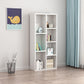 Wood Bookshelf White Contemporary Style Bookcase for Home Office