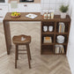 Mesa de bar de estilo moderno, mesa de bar rectangular de madera maciza para sala de estar