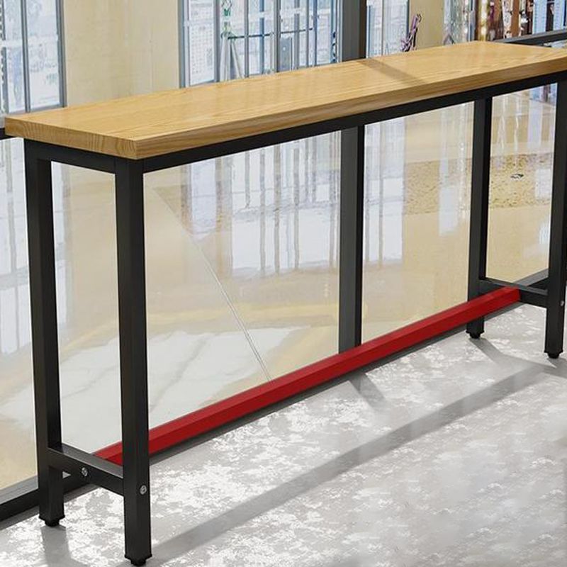 Modern Wood Counter Table Rectangle Top Table with Black Base Clearhalo 'Bar Furniture' 'Bar Tables' 'bar_tables' 'furn' 'furn_bar_tables' 'Furniture' 'Kitchen & Dining Furniture' 1200x1200_868b3caf-1cfe-4f46-81ec-b11937743ed3