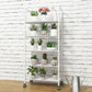 Modern Steel Bookcase with Wheels Open Bookshelf for any Room