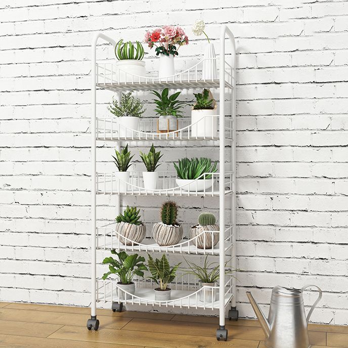 Modern Steel Bookcase with Wheels Open Bookshelf for any Room