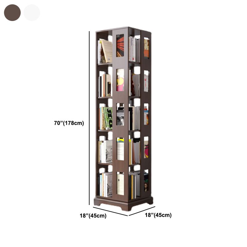 ソリッドウッドブックシェルフスカンジナビアの回転可能なオープンバックブックシェルフ