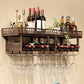Wall Mounted Wine Rack Metal Wine Bottle & Glass Rack for Kitchen