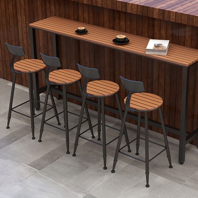 Contemporary Dining Stools Metal Low Back Bar Stools with Footrest Clearhalo 'Bar Furniture' 'Bar Stools' 'bar_stools' 'furn' 'furn_bar_stools' 'Furniture' 'Kitchen & Dining Furniture' 1200x1200_868e1f26-6178-4f25-9184-426eec4e7ec3