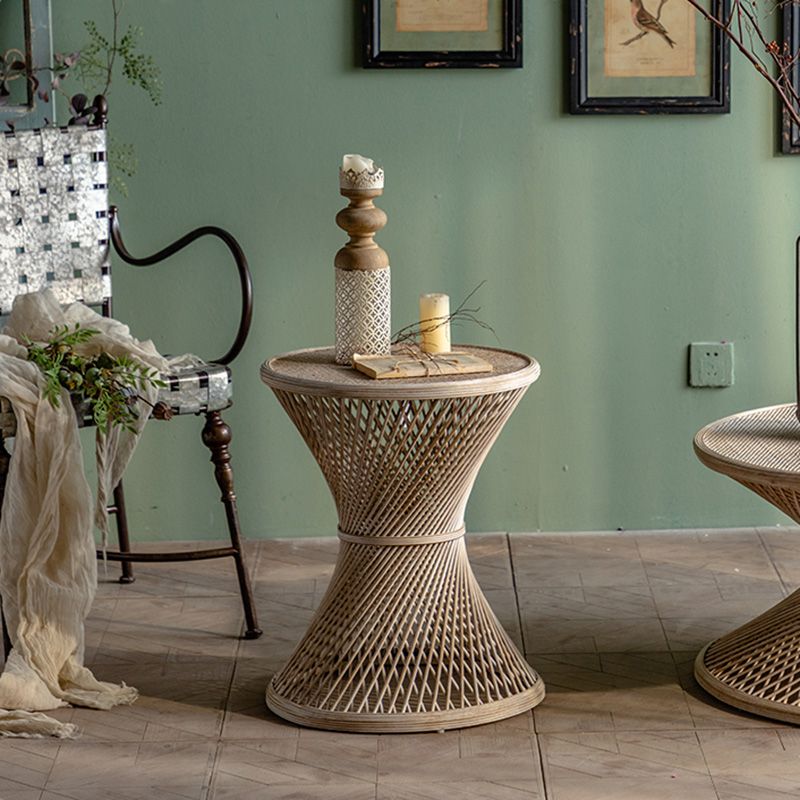 Round Rattan Top Side Table 16.53" /22.05" Tall Wood Pedestal End Table Clearhalo 'Coffee & Accent Tables' 'End & Side Tables' 'end_side_tables' 'furn' 'furn_end_side_tables' 'Furniture' 'Living Room Furniture' 1200x1200_868eeed7-0198-4901-bfcf-9c5065347c1b