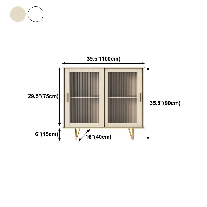Glass and Sliding Doors Sideboard Modern MDF Kitchen 2-door Breakfront Sideboard Clearhalo 'buffet_sideboard' 'Buffets & Sideboards' 'furn' 'furn_buffet_sideboard' 'Furniture' 'furniture_buffet_sideboard' 'Kitchen & Dining Furniture' 1200x1200_86905710-77e0-4718-8a0c-c26cf8ce1398
